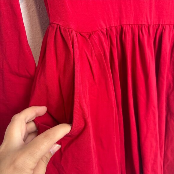 Hanna Andersson Girls Red Long Sleeve Dress Size 6-7 - Picture 2 of 7